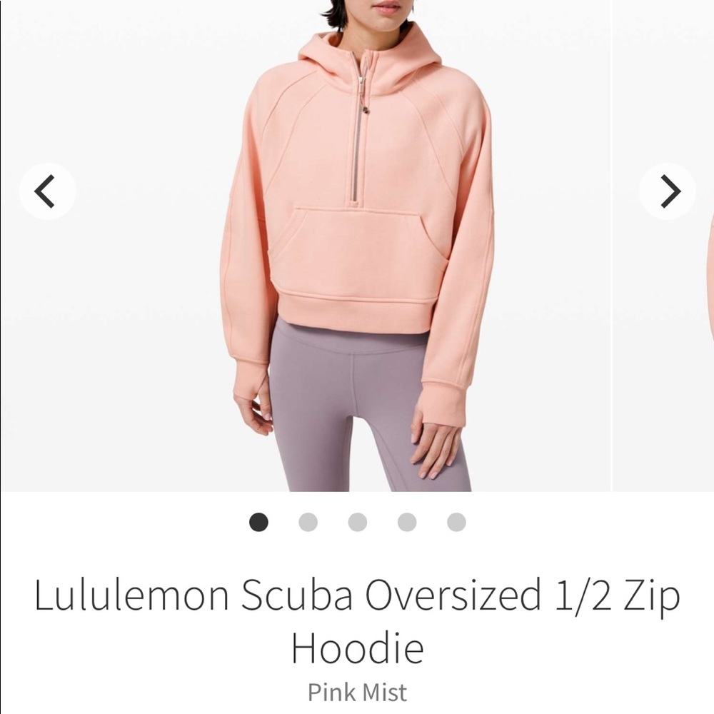 Lululemon scuba oversized half zip hoodie pink mist nwt xl xxl
